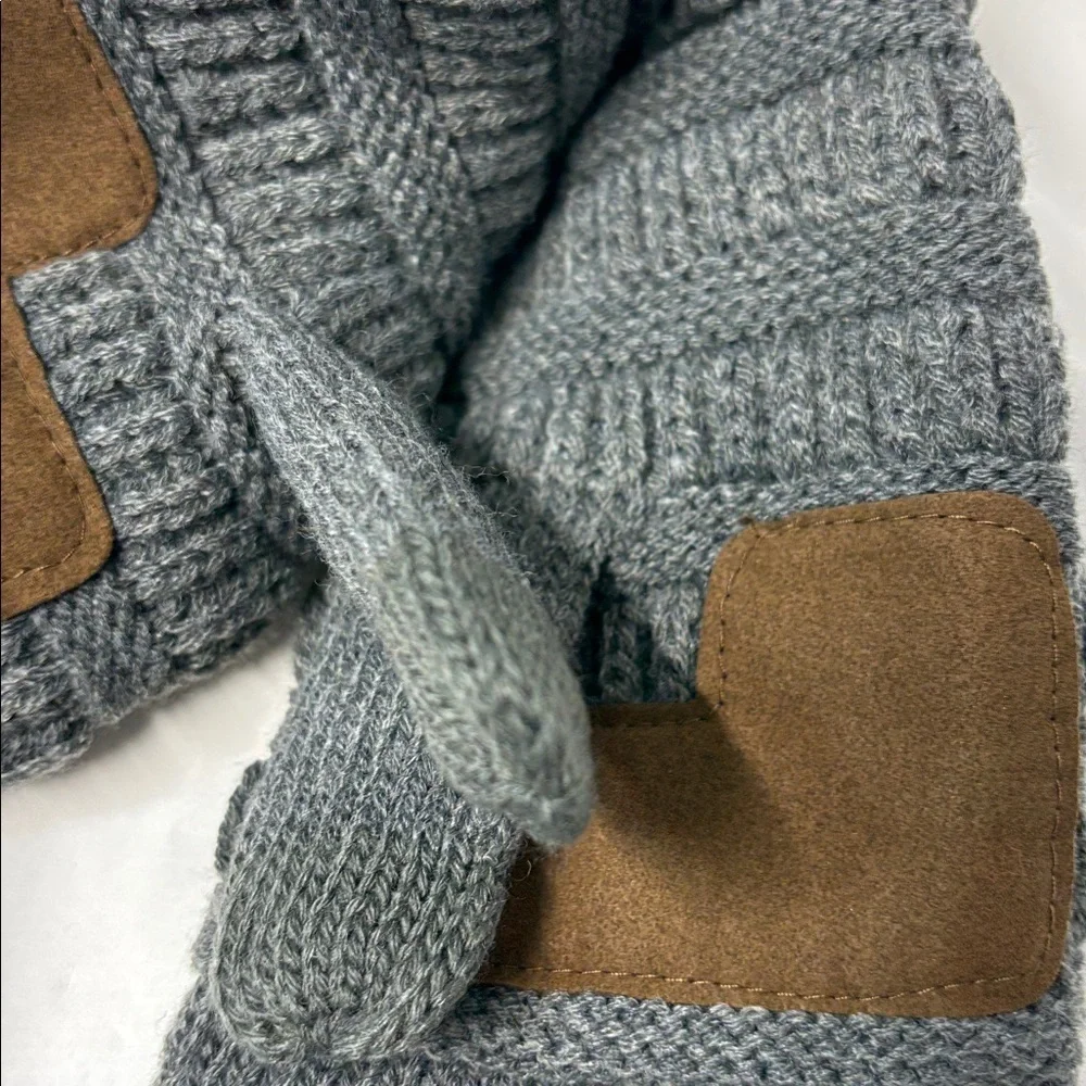 C.C Exclusives slate Gray smart tips Touchscreen compatible leather palm Gloves